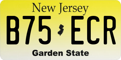 NJ license plate B75ECR