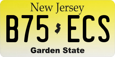 NJ license plate B75ECS