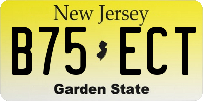 NJ license plate B75ECT