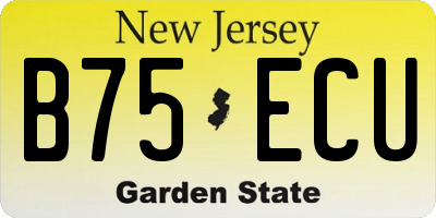 NJ license plate B75ECU