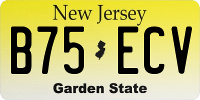NJ license plate B75ECV