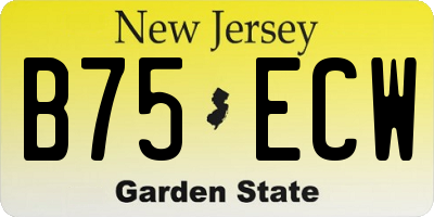 NJ license plate B75ECW