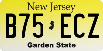 NJ license plate B75ECZ