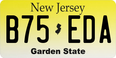 NJ license plate B75EDA