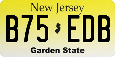 NJ license plate B75EDB