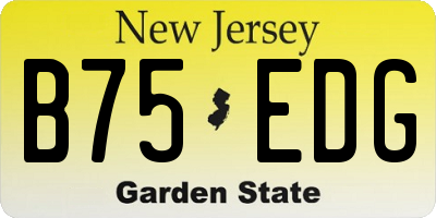 NJ license plate B75EDG