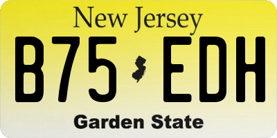 NJ license plate B75EDH