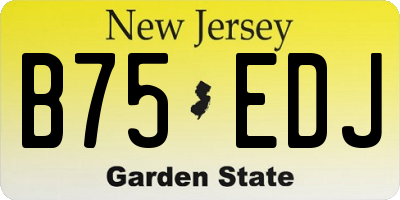NJ license plate B75EDJ