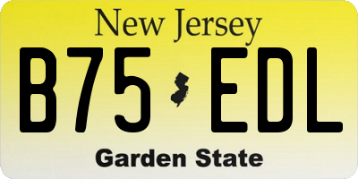 NJ license plate B75EDL