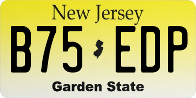 NJ license plate B75EDP