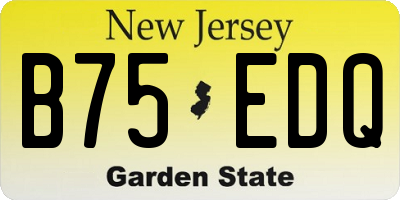 NJ license plate B75EDQ