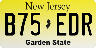 NJ license plate B75EDR