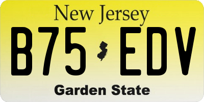 NJ license plate B75EDV