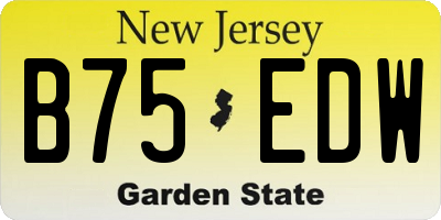 NJ license plate B75EDW