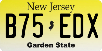 NJ license plate B75EDX