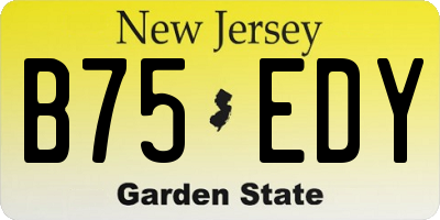 NJ license plate B75EDY