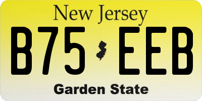 NJ license plate B75EEB