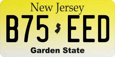 NJ license plate B75EED
