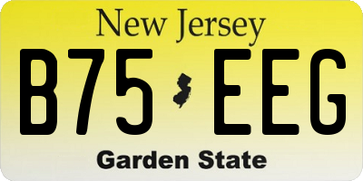 NJ license plate B75EEG