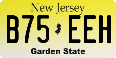 NJ license plate B75EEH