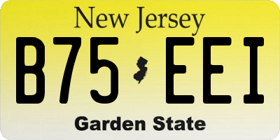 NJ license plate B75EEI