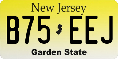 NJ license plate B75EEJ