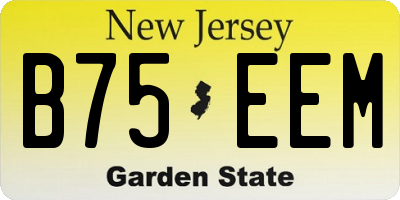 NJ license plate B75EEM