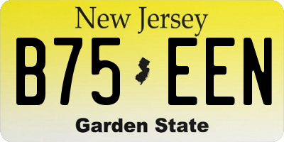 NJ license plate B75EEN