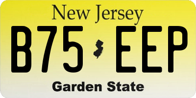 NJ license plate B75EEP