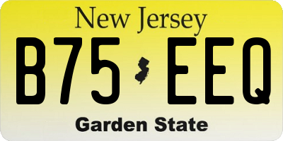 NJ license plate B75EEQ