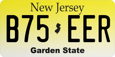 NJ license plate B75EER