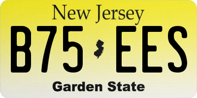 NJ license plate B75EES