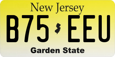 NJ license plate B75EEU