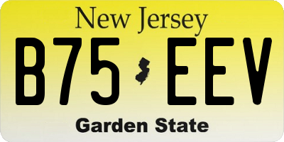 NJ license plate B75EEV