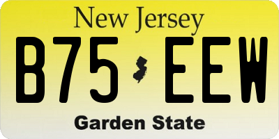 NJ license plate B75EEW