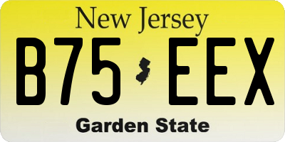 NJ license plate B75EEX