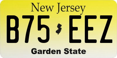 NJ license plate B75EEZ