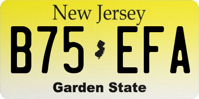 NJ license plate B75EFA