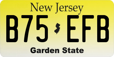 NJ license plate B75EFB
