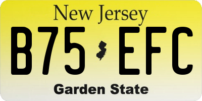NJ license plate B75EFC