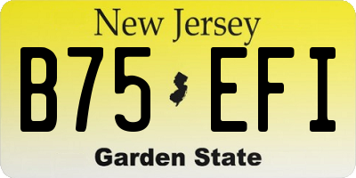 NJ license plate B75EFI