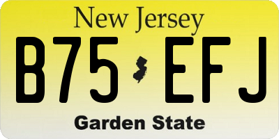 NJ license plate B75EFJ