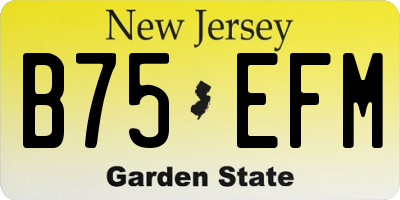 NJ license plate B75EFM