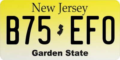 NJ license plate B75EFO