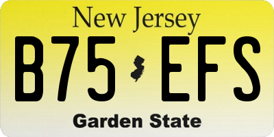 NJ license plate B75EFS