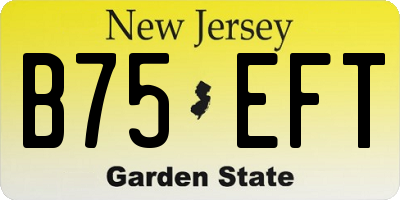 NJ license plate B75EFT