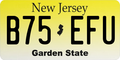 NJ license plate B75EFU