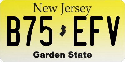 NJ license plate B75EFV