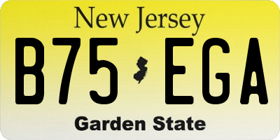 NJ license plate B75EGA