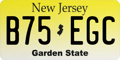 NJ license plate B75EGC